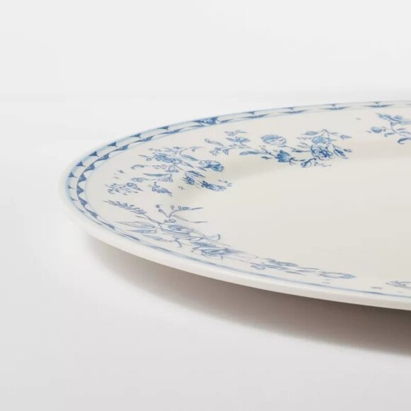 16.88" Blue Floral Melamine Serving Platter – Threshold Studio McGee Blue Target - Picture 4 of 5